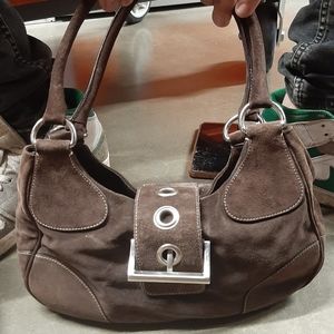 Brown suede authentic vintage Prada bag